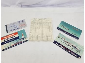 Vintage National Airlines Plane Ticket Circa 1955