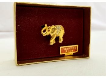 Imperial Court Elephant Gold Tone Pin