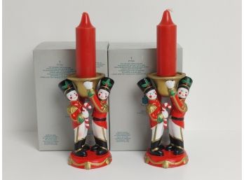 Pair Of Toy Soldier Taper Holders