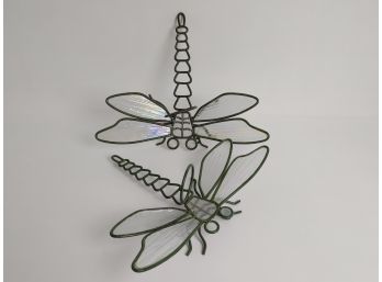 Pair Of Dragonfly Candle Holders