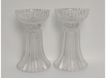 Pair Of Partylite Glass Candle Holders