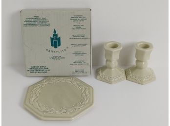 Partylite Scentiments Trivet & Candlestick Holders