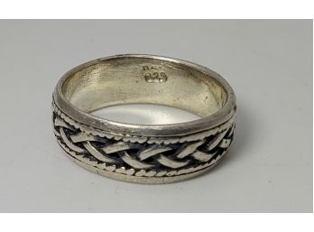 Vintage Size 6 Sterling Silver Rope Ring