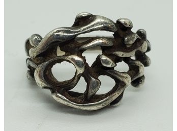 Size 6 Vintage Sterling Silver Ring With A Twig Design