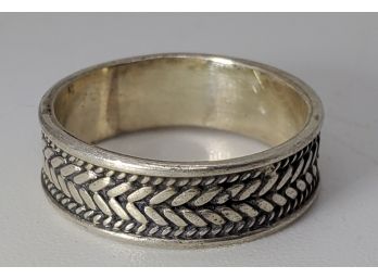 Vintage Size 7 Sterling Silver Rope Design Ring