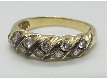 Size 7 Vintage Gold Plated Sterling Silver With 10 CZ's