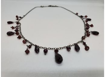 Incredible 18' Vintage Sterling Silver Amethyst Necklace ~ 36 Amethyst Gemstones