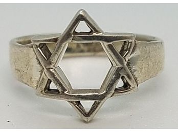 Size 6 Vintage Sterling Silver Star Of David Ring