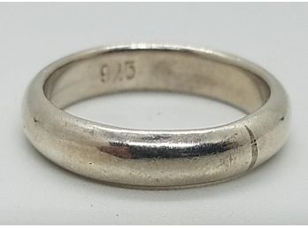 Size 9 1/2 Vintage Sterling Silver Wedding Band Ring Very Heavy ~ 6.4 Grams