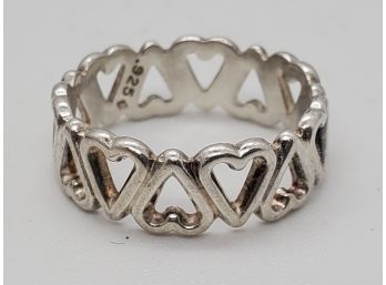 Vintage Size 5 Sterling Silver Heart Ring