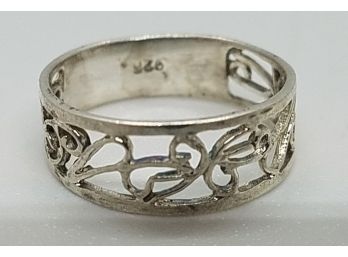 Size 5 Vintage Sterling Silver Reticulated Ring