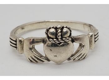 Huge Size 12 Vintage Sterling Silver Irish Claddagh Ring ~ PSCL ~ 3.44 Grams