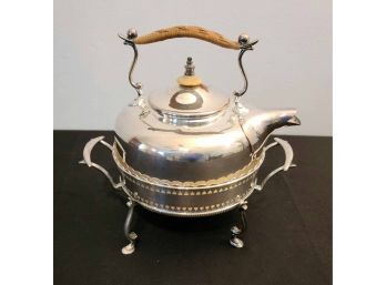 Silver Tea Pot On A Stand, Great Condition