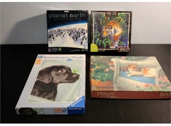 Lot Of 4 Puzzles W Animals