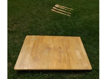 Wooden Table, Need To Attach Legs, All Hardware There, See Stains