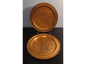 Lot Of 2 ?cooper? Plates, 1 Ready To Hang On Wall, Nice Details