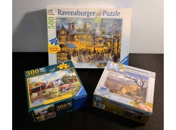 Lot Of 3 Puzzles W Scenes