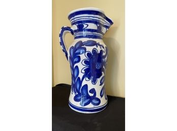 White & Blue Floral Umbrella Stand Made In Spain