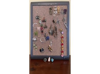 Lot Of Costume Jewelry Rings, Earrings & Bracelets