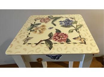 Decorative Floral Design Small Side Table