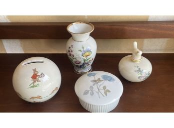 Lot Of China Knock Knacks, Lenox Perfume Bottle, Wedgwood China Etc