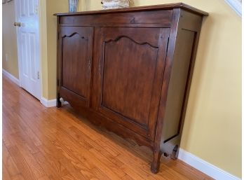 Vintage Wood Hall Buffet With Key