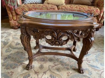 Antique Carved Tray Top Coffee Table