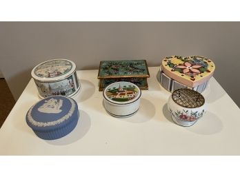 Lot Of Six Trinket Boxes, Wedgwood, Villeroy  & Boch, Etc