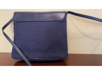 Valentino Garavani Blue Cloth & Leather Purse Made In Italy