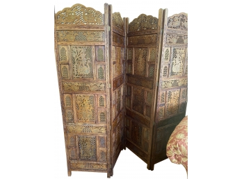 4 Panel Indian Carved Screen