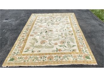 Floral Yellow & Cream, Green Area Rug