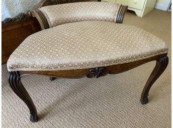 Antique Carved Wood Dressing Table  Chair