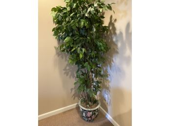 FAUX Ficus Plant With Decorative Ceramic Planter