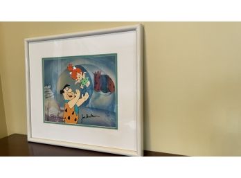 Signed Bill Hanna & Joe Barbera Fred & Pebbles Serigraph  87/300