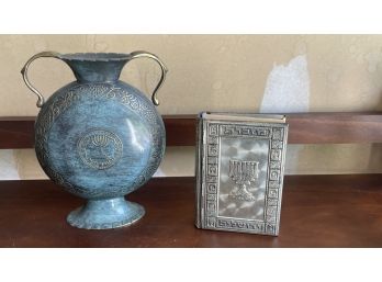 Jewish Siddur Prayer Book And Ceramic Amphora