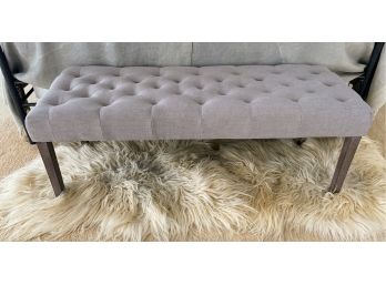 Grey Tufted Bench