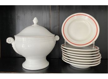French Ceramic Bowls And Tureen