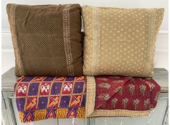 Indian Kanha Quilt And Pillows