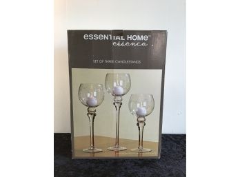 Essential Home Set Of Three Candle Stands