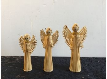 Thin Wood Angels Lot Of 3