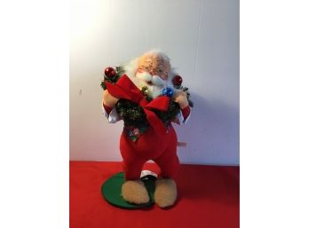 Large Santa With Wreath And Bow Aannalee 16'