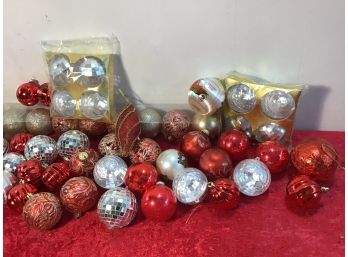 Red And Silver Christmas Bulb Lot