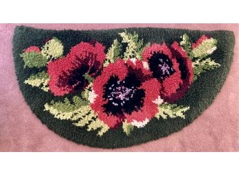 Hooked Rug With Flowers