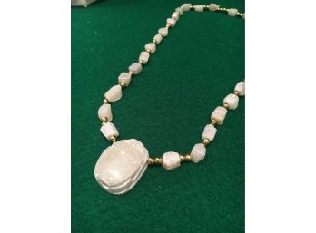 Carved Stone Scarab Beetle Necklace