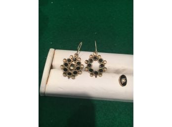 Antique Victorian Mourning Jewelry Earrings, 3.8 Grams