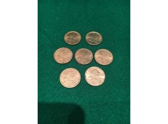 Lot Of 7 Sacajawea Dollar Coins, 2001 D And 2000 P