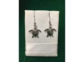 Kabana Sterling Silver Turtle Earrings, 3.7 Grams