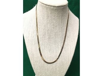 14K Herringbone Necklace, 18' Length, 6.57 Grams, Professionally Polished