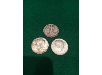 Lot Of 3 Silver Half Dollars