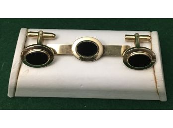 Hayward Gold Filled Cufflinks And Tie Clip Set, 14.66 Grams